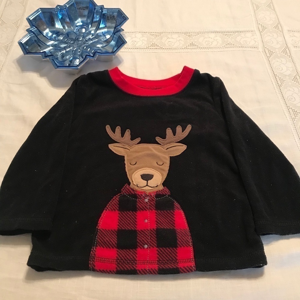 Carter’s Fleece Reindeer Top Long Sleeve 18 Month pullover unisex
